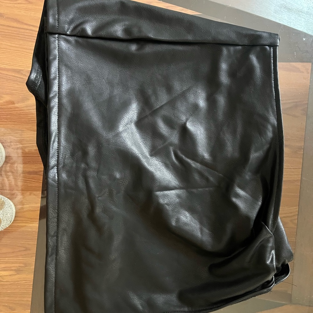 Black Leather Skort